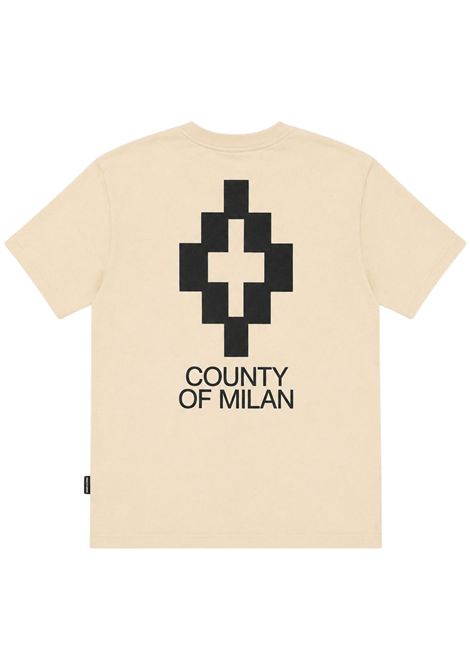 Cream cotton T-shirt for children MARCELO BURLON | JBTH049PANNA